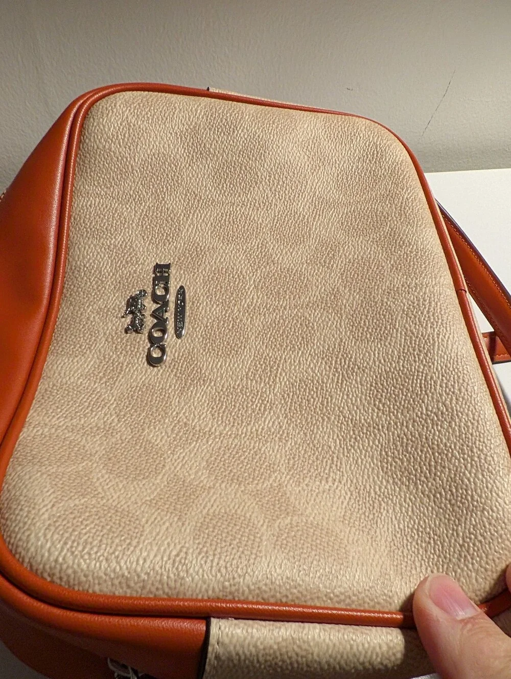 Coach Sig Jamie Camera Bag Sand Deep Orange Crossbody Handbag NWT